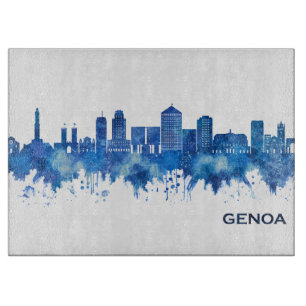 Genoa Italy Skyline Blue Schneidebrett