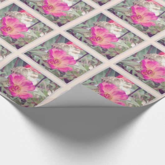 Genom und eine Hübsche rosa Blume Geschenkpapier (Ecke)