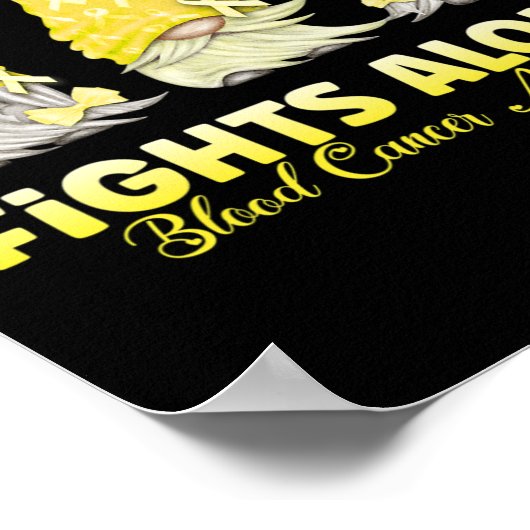 Genome One kämpft allein Yellow Blood Cancer Aware Poster (Ecke)