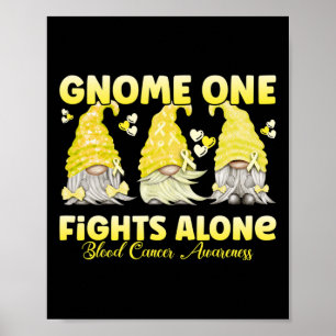 Genome One kämpft allein Yellow Blood Cancer Aware Poster