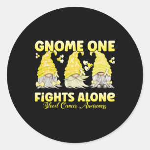 Genome One kämpft allein Yellow Blood Cancer Aware Runder Aufkleber