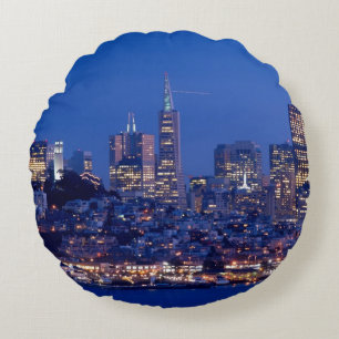 Genommen vom Dach des Gefängnisses auf Alcatraz Rundes Kissen