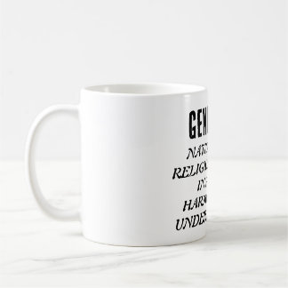 GENOPACE Nationen und Religionen leben in Frieden. Kaffeetasse