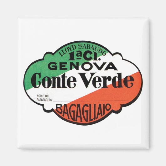 Genova Conte Verde Gepäckanhänger Magnet (Vorne)