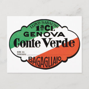 Genova Conte Verde Gepäckanhänger Postkarte