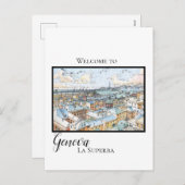 Genova la superba - Panoramaaufenthalt Postkarte (Vorne/Hinten)