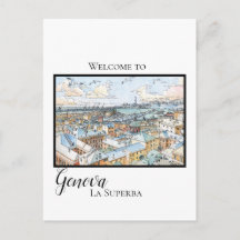 Genova la superba - Panoramaaufenthalt Postkarte
