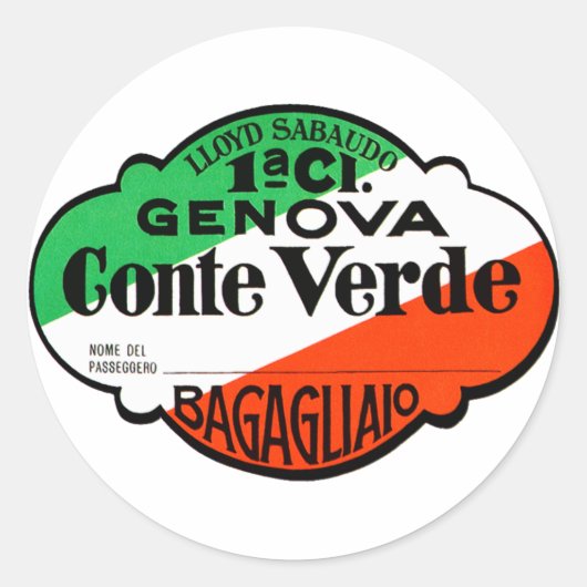 GenovaConteVerde Runder Aufkleber (Vorderseite)