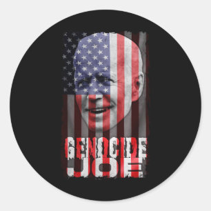 Genozid Joe Biden Anti Biden American Flag Vampir Runder Aufkleber