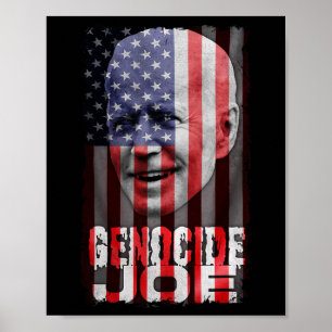Genozid Joe Biden Anti Biden Amerikanische Flagge Poster