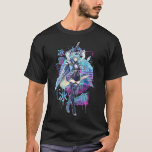 Genshin Eula Lawrence Vaporwave CRT Glitch-Effekt  T-Shirt