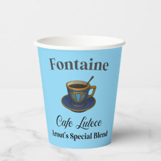 Genshin Impact Cafe Lutece Coffee Cup Pappbecher