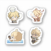 Genshin Impact Chibi Aether Sticker-Set Aufkleber (Vorderseite)
