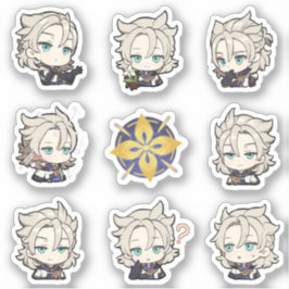 Genshin Impact Chibi Albedo Stickers Aufkleber
