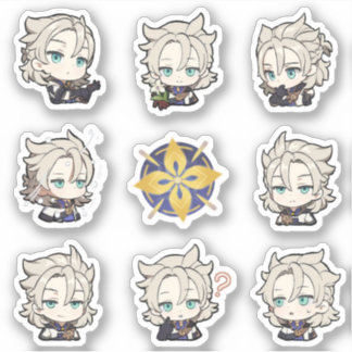 Genshin Impact Chibi Albedo Stickers Aufkleber