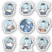 Genshin Impact Chibi Eula Stickers Aufkleber (Vorderseite)