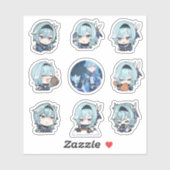 Genshin Impact Chibi Eula Stickers Aufkleber (Blatt)