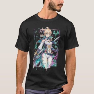 Genshin Impact Jean Blonde Pferdeschwanz Ritter vo T-Shirt