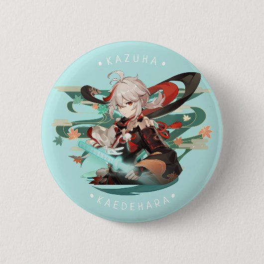 Genshin Impact: Kazuha Kaedehara-Abzeichen Button (Vorderseite)