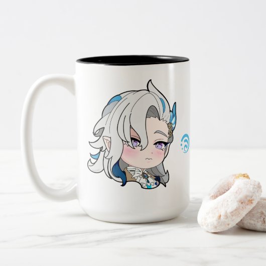 GENSHIN IMPACT NEUVILLETTE Chibi Zweifarbige Tasse (Mit Donut)