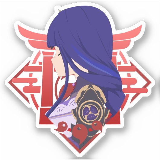 Genshin Impact Raiden Shogun Ei Aufkleber (Vorderseite)