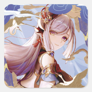 Genshin Impact Shenhe Quadratischer Aufkleber