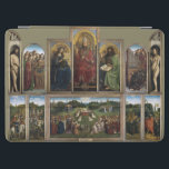 Gent Altarpiece, Van Eyck Brothers iPad Air Hülle<br><div class="desc">Das Gent Altarpiece (oder die Bewunderung des mystischen Lamms, Niederländisch: Het Lam Gods) ist ein großes und komplexes polytych altarpiece aus dem 15. Jahrhundert in St. Bavos Kathedrale, Gent, Belgien. Sie wurde Mitte der 20er Jahre gegründet und vor 1432 abgeschlossen. Sie wurde den frühflämischen Malern und Brüdern Hubert und Jan...</div>