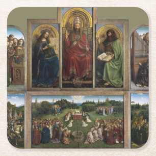 Gent Altarpiece, Van Eyck Brothers Rechteckiger Pappuntersetzer