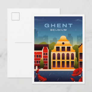 Gent Belgien Kunst Vintage Reise Postkarte