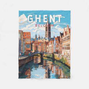 Gent Belgien Reise Kunst Vintage Fleecedecke