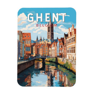 Gent Belgien Reise Kunst Vintage Magnet