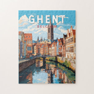 Gent Belgien Reise Kunst Vintage Puzzle