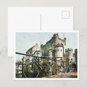 Gent Belgien Schönes Ölmalerei-Landschaftsbild Postkarte