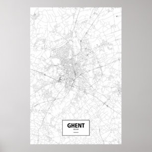 Gent, Belgien (Schwarzes auf Weiß) Poster