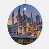 Gent, Belgien - Sonnenuntergang Keramik Ornament (Links)