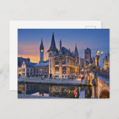 Gent, Belgien - Sonnenuntergang Postkarte (Vorne/Hinten)