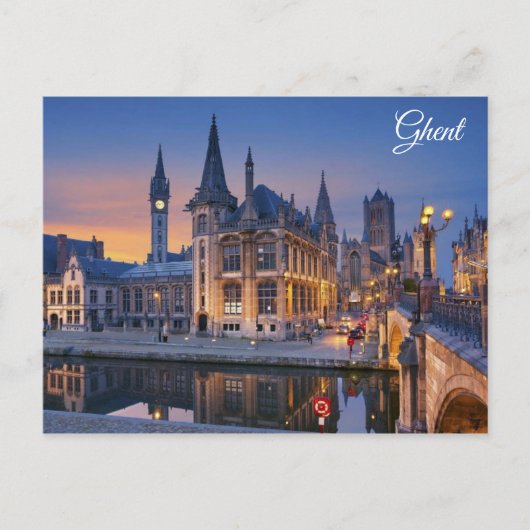Gent Belgium Cityscape Travel Foto Postkarte (Vorderseite)