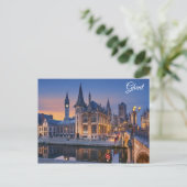 Gent Belgium Cityscape Travel Foto Postkarte (Stehend Vorderseite)