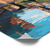 Gent Belgium Travel Art Vintag Poster (Ecke)