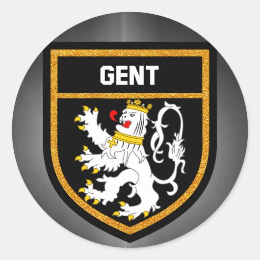 Gent Flag Runder Aufkleber (Vorderseite)