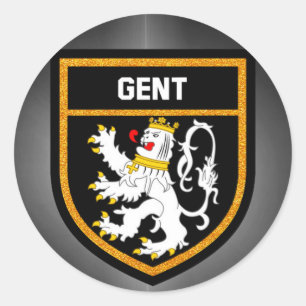 Gent Flag Runder Aufkleber