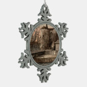 Gent-Tor, Brügge, Belgien Schneeflocken Zinn-Ornament (Links)