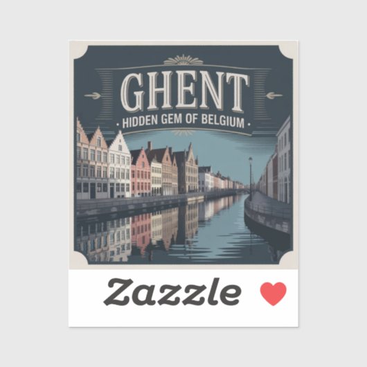 Gent – Versteckter Schatz Belgiens Aufkleber (Blatt)