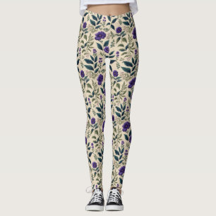Gentian Blue Vintag Floral Leggings