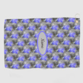 Gentian Blume Art Pattern Personalisiert Golfhandtuch (Horizontal)