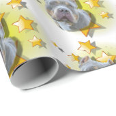 Gentil Gray American Bully ist ein Star Geschenkpapier (Rolleneckpunkt)