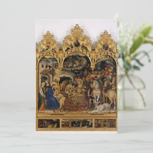 Gentile da Fabriano - Bewunderung der Magi Einladung (Stehend Vorderseite)