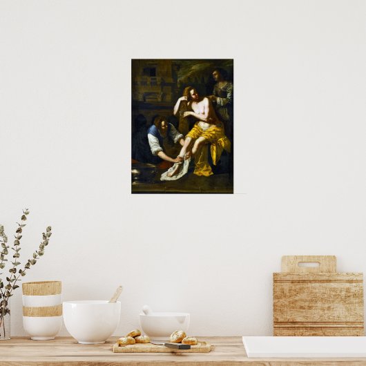 Gentileschi - Bathsheba im Bad 1638 Poster (Küche)