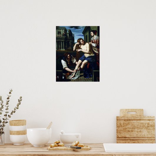 Gentileschi - Bathsheba im Bad 1638 Poster (Küche)
