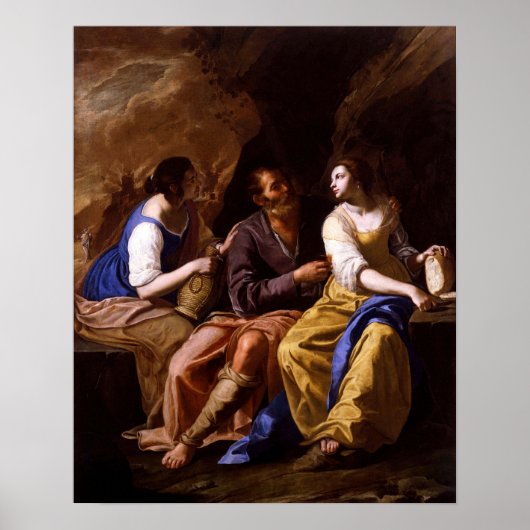 Gentileschi - Lot und seine Töchter 1638 Poster (Vorne)